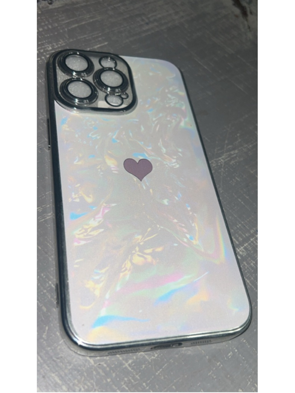 iphone 15 pro max Iridescent Phone Case with Heart